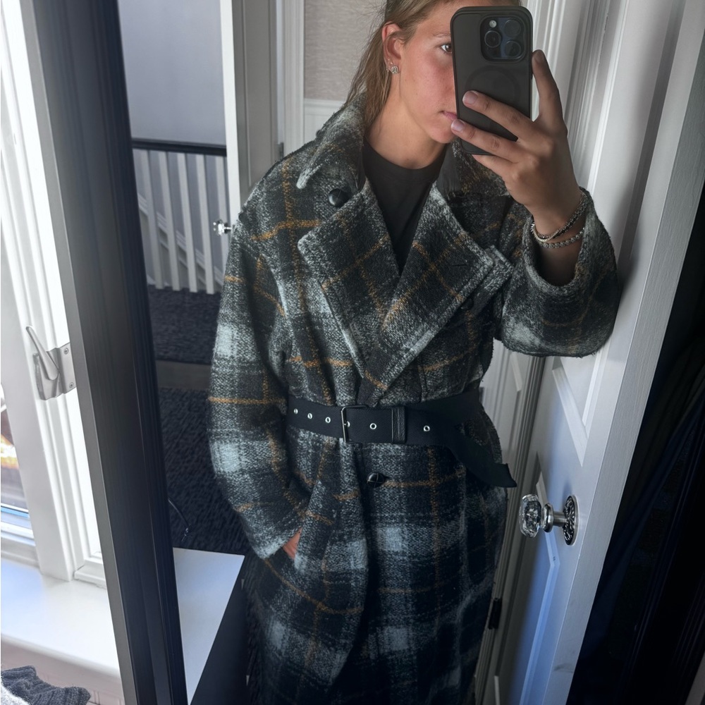 Isabel Marant Etoile Plaid Coat with Belt